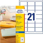 Etykiety do drukarek - Avery Zweckform Etykiety adresowe Zweckform 63,5 x 38,1 mm (do kopert C6) do drukarek atramentowych; przezroczyste ZW241 - miniaturka - grafika 1