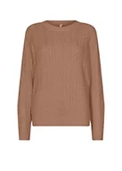 Swetry damskie - Soya Concept Damski sweter z dzianiny Sc-blissa, Stucco Brown, XXL - miniaturka - grafika 1