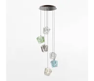 Lampy sufitowe - Zuma Line MD3350A-6BL/MIX - LED Żyrandol na lince COLORE 6xLED/6W/230V czarny/kolorowy - miniaturka - grafika 1