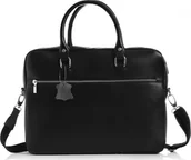 Teczki i aktówki - CZARNA SKÓRZANA TORBA NA LAPTOP SOLOME BROOK - miniaturka - grafika 1