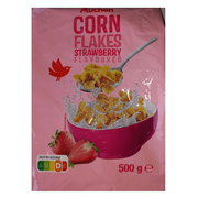 Płatki śniadaniowe i musli - Auchan - Płatki corn flakes truskawkowe - miniaturka - grafika 1