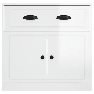 Szafka, biała z połyskiem, 70x35,5x67,5 cm Lumarko! - Szafki do salonu - miniaturka - grafika 7