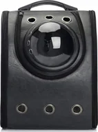 Transportery dla kotów - Korbi TRANSPORTER PLECAK TORBA DLA KOTA PSA KOSMICZNY CZARNY WODOODPORNY - miniaturka - grafika 1