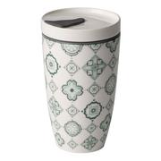Kubki termiczne - Zielono-biały porcelanowy kubek termiczny Villeroy & Boch Like To Go, 350 ml - miniaturka - grafika 1