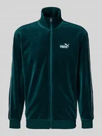 Kurtki i kamizelki sportowe męskie - Bluza rozpinana z weluru z wyhaftowanym logo - miniaturka - grafika 1