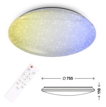 Lampa z pilotem Plafon Led 80W 9700lm Zmienna Barwa do Salonu Sypialni