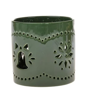 Uroczy świecznik zielony do domu ceramiczny świeca - Świeczniki - miniaturka - grafika 1