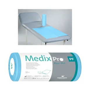 Podkład higieniczny na rolce 50cm x 50cm niebieski podfoliowany 54g MedixPro 40szt - Kosmetyczne akcesoria jednorazowe - miniaturka - grafika 1