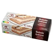 Lody i desery lodowe - Carrefour Extra Rolada lodowa smak waniliowo-cappuccino z polewą o smaku czekoladowym 1 l - miniaturka - grafika 1
