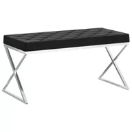 Ławki do przedpokoju - VidaXL Ławka, 97 cm, czarna, aksamit i stal nierdzewna 289053 VidaXL - miniaturka - grafika 1