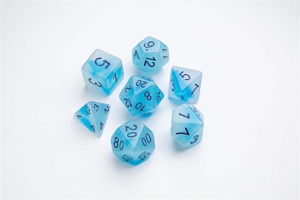 Gamegenic Glow Series - RPG Dice Set - Icy Crumbs