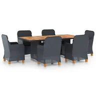 Meble ogrodowe - vidaXL 7-cz. zestaw mebli ogrodowych, poduszki, rattan PE, ciemnoszary 3060164 - miniaturka - grafika 1