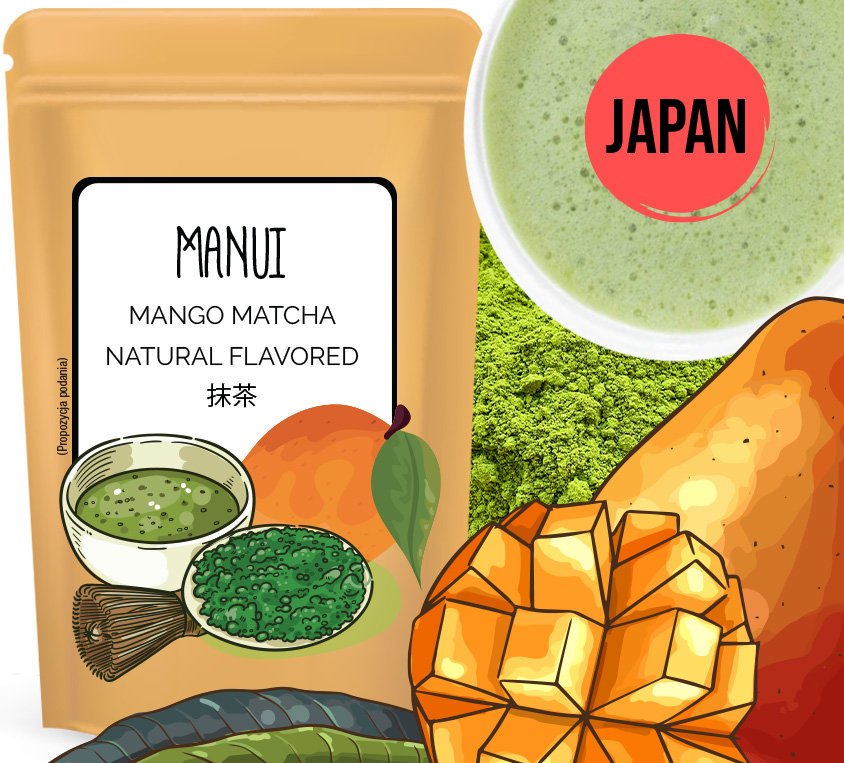 Matcha Mango 50g Doypack Japońska Smakowa Matcha Idealna na Codzien do Latte