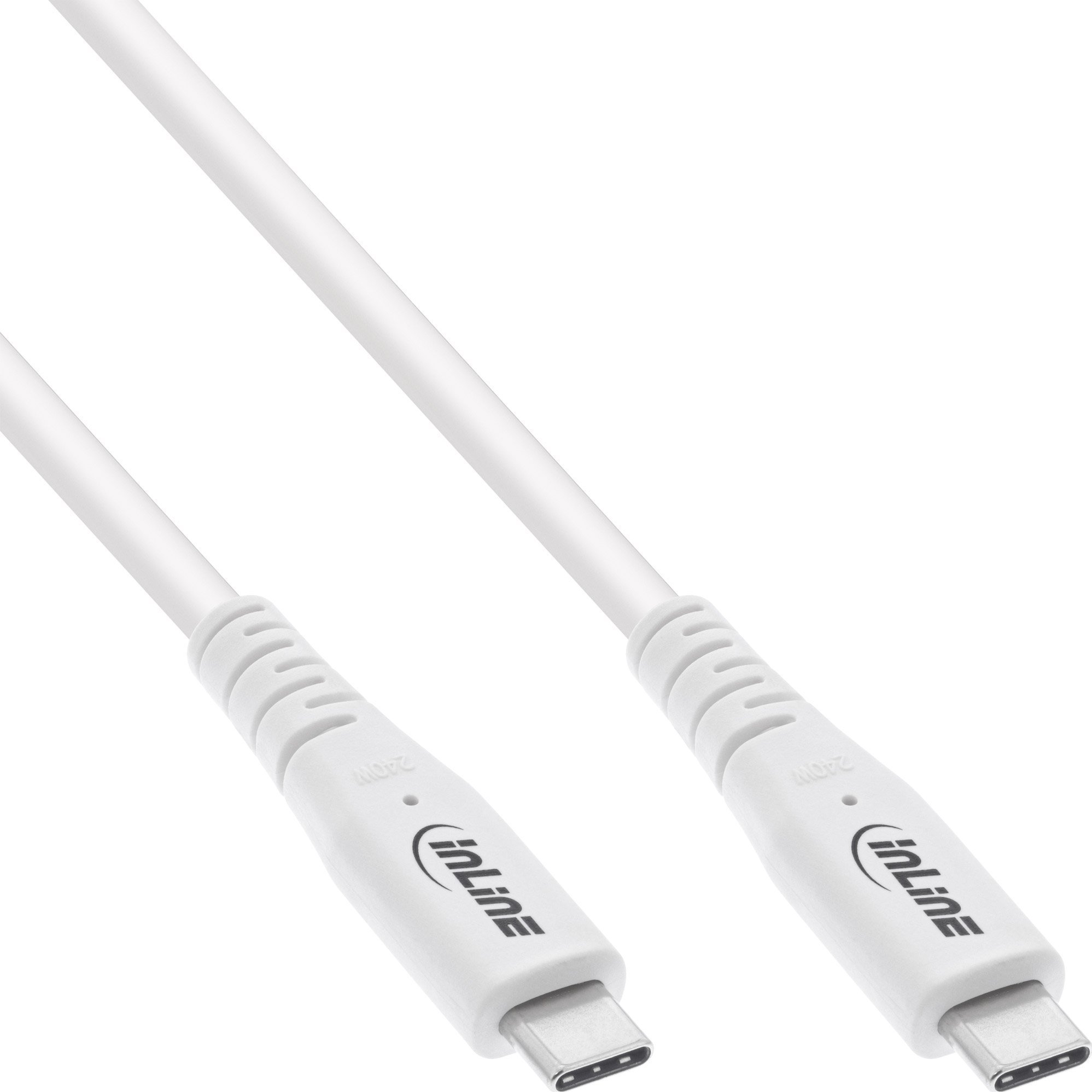 InLine InLine® USB4 cable, USB Type-C male/male, PD 240W, 8K60Hz, TPE white, 1.5m