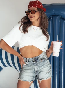 Szorty damskie jeansowe COOL DENIM niebieskie Dstreet SY0368-XL - Spodenki damskie - miniaturka - grafika 1