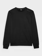 Bluzy sportowe męskie - Męska bluza dresowa nierozpinana bez kaptura 4F 4FWAW24TSWSM1258 - czarna - miniaturka - grafika 1