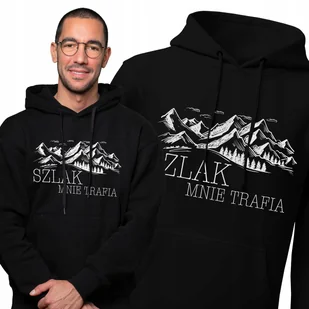 Męska bluza kangurek w góry na SZLAK MNIE TRAFIA z kapturem PREZENT - Bluzy męskie - miniaturka - grafika 1