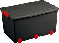 Pojemniki na zabawki - Tega Baby Tega Duży Pojemnik Pudełko Skrzynia Na Kółkach Grafitowy Z Czerwonym - miniaturka - grafika 1