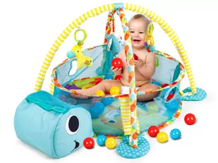 Ecotoys, Mata edukacyjna/Kojec z piłkami, 3w1, 0m+, Żółwik - Maty piankowe - miniaturka - grafika 1