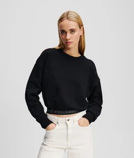 Damska bluza Karl Lagerfeld Jeans czarna gładka - KARL LAGERFELD - Bluzy damskie - miniaturka - grafika 1