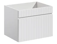 Szafki łazienkowe - Biała ścienna szafka umywalkowa 60 cm z lamelami P0-K09 - miniaturka - grafika 1