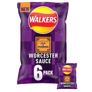 Walkers Lea & Perrins chipsy ziemniaczane sos Worcester 6x25 g - Chipsy - miniaturka - grafika 1
