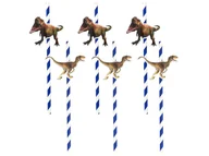 Słomki do napojów - Słomki papierowe T-Rex - 20 cm - 6 szt. - miniaturka - grafika 1