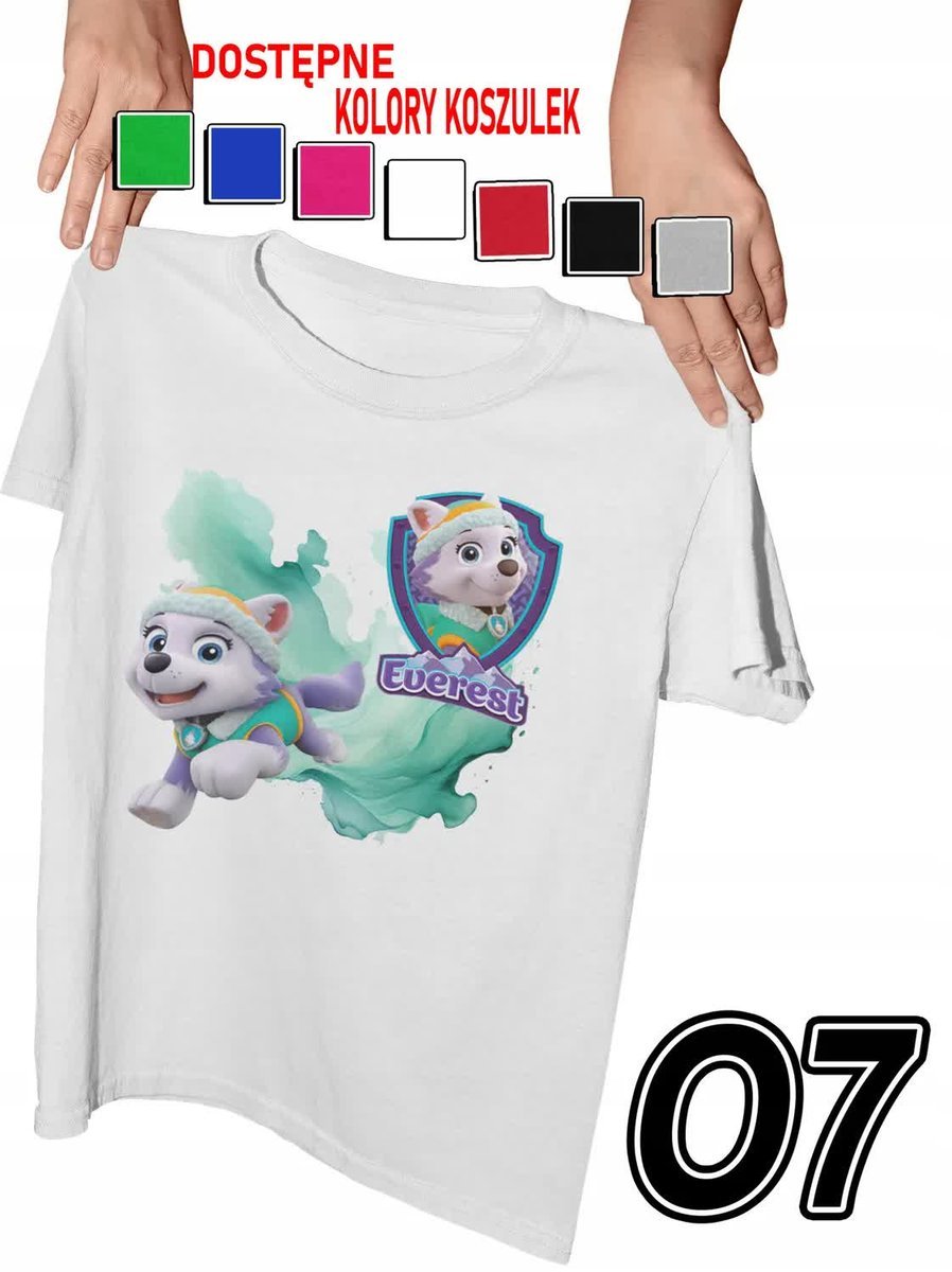 Koszulka Dziecięca Z Nadrukiem Psi Patrol Everest Pieski Różne - L 146-152