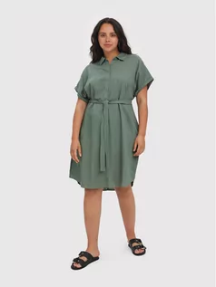 Sukienki - Vero Moda Curve Sukienka codzienna Lailah 10266754 Zielony Regular Fit - grafika 1