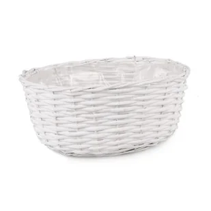 Koszyk na kwiaty owalny biały 30 x 23 x 13 cm - Pozostałe akcesoria do uprawy roślin - miniaturka - grafika 1