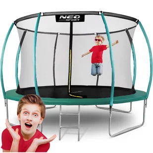 Neo-sport Trampolina ogrodowa 12ft/374cm z siatką, profilowanymi słupkami i drabinką - Trampoliny - miniaturka - grafika 1