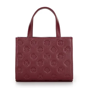 Torebka crossbody ze skóry w tłoczenia bordowa - Torebki damskie Torebka crossbody ze skóry w tłoczenia bordowa - Torebki damskie - miniaturka - grafika 1