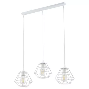 Biała listwa z wiszącymi, drucianymi kloszami TK 6212 z serii DIAMOND NEW - Lampy sufitowe - miniaturka - grafika 1