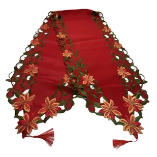 Bieżnik w kwiaty z chwostem 38 x 148 cm - Obrusy i serwetki - miniaturka - grafika 1