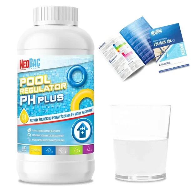 Płynny Środek PODWYŻSZANIE pH BASEN PH PLUS 1L REGULATOR pH+ w BASENIE SPA