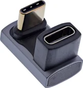 Adaptery i przejściówki - InLine® USB4 Adapter, USB-C Stecker/Buchse 180°, Aluminium, grau - miniaturka - grafika 1