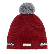 Czapki męskie - Czapka zimowa unisex z wełną merino Eisbar Jamie Pompon MU burgundy/greymele - ONE SIZE - miniaturka - grafika 1