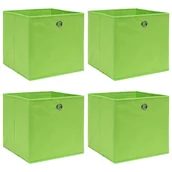 Pudła i pojemniki do przechowywania - vidaXL Pudełka, 4 szt., zielone, 32x32x32 cm, tkanina vidaXL - miniaturka - grafika 1