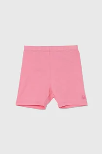 Spodnie i spodenki dla dziewczynek - United Colors of Benetton szorty dziecięce kolor różowy gładkie - grafika 1