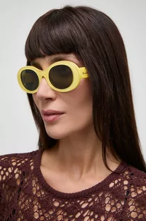 Okulary przeciwsłoneczne - Gucci okulary przeciwsłoneczne damskie kolor żółty - grafika 1