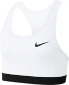 Bielizna sportowa damska - Nike Stanik Nike Swoosh Band Bra Non Pad biały BV3900 100 - miniaturka - grafika 1