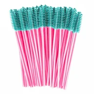 Sztuczne rzęsy i akcesoria - Szczoteczka spiralka do rzęs i brwi, Clavier 50 szt. - turkusowo-różowa - miniaturka - grafika 1