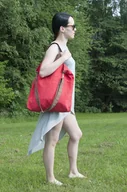 Torebki damskie - Torba hobo XXL - czerwony, karmelowy brąz - miniaturka - grafika 1