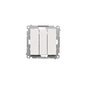 Wyłączniki światła i elektryczne - SIMON55 Łącznik potrójny (moduł) 10 AX, 250 V~, szybkozłącza; Biały mat - miniaturka - grafika 1