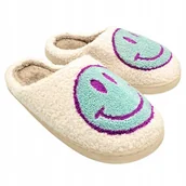 Kapcie damskie - Kapcie Damskie Ciepłe Pantofle Domowe Bambosze Minka Smiley r. 37-38 - miniaturka - grafika 1