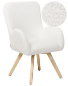 Fotele - Fotel boucle biały BJARN - miniaturka - grafika 1