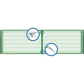 Akcesoria do ogrodzeń - Brama dwuskrzydłowa 3D ocynk zielony 400 x 120 cm komplet Polbram - miniaturka - grafika 1