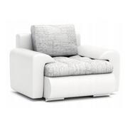 Fotele - Fotel do salonu, pokoju, Tokio IX, 100x97x70 cm, biel, szary - miniaturka - grafika 1