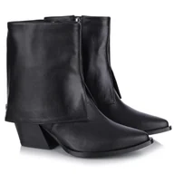 Botki damskie - Botki kowbojki damskie Gamis 7635 CZARNE LICO skóra licowa R.40 - miniaturka - grafika 1