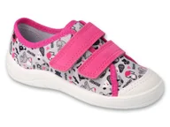 Buty dla dziewczynek - Trampki kapcie dziecięce dziewczęce na rzepy szare Befado 772Y005-33 - miniaturka - grafika 1